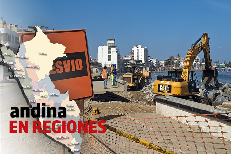 Andina en Regiones: refuerzan con enrocado el litoral del balneario de Huanchaco